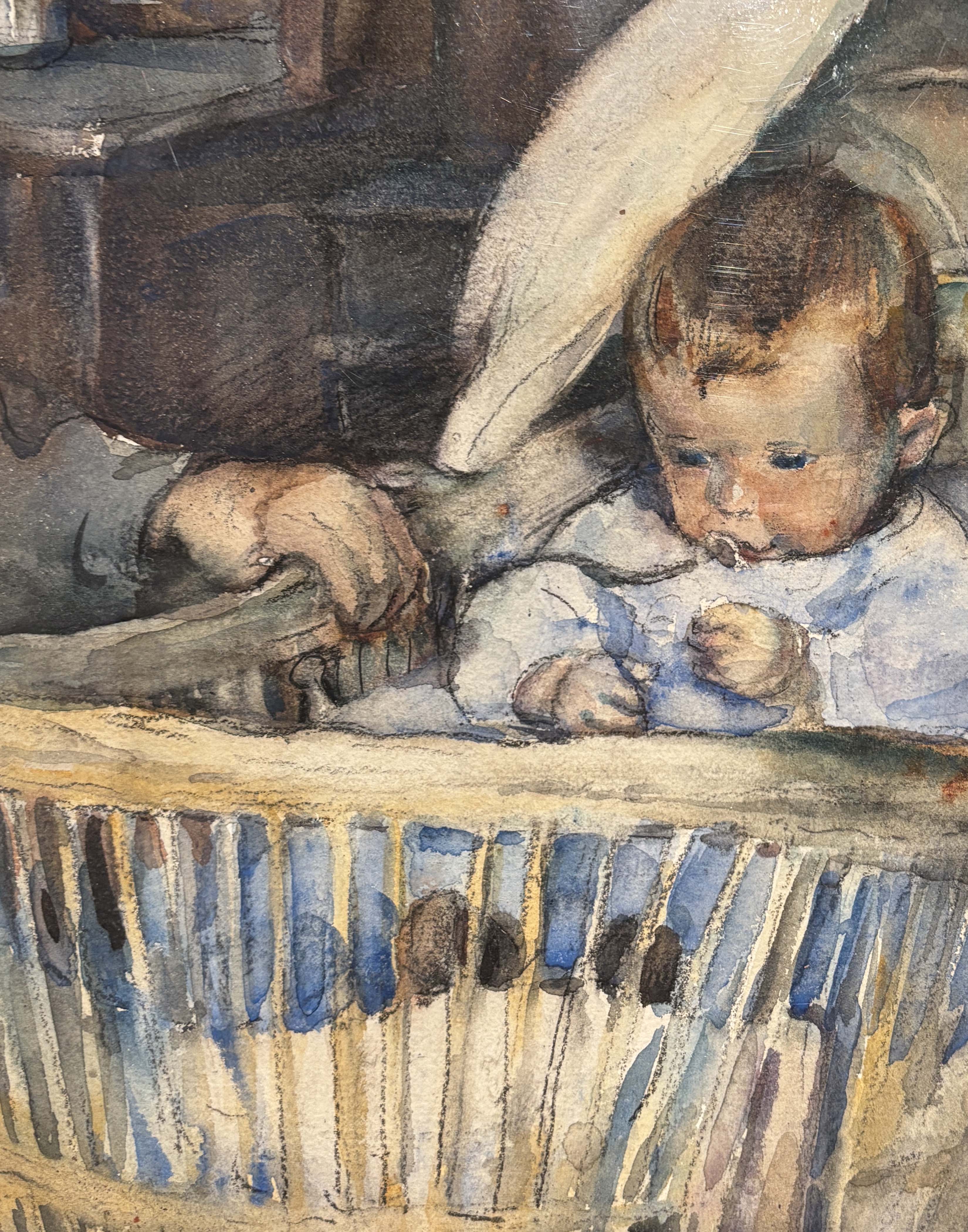 Elizabeth Nourse, "Le grand-pere, Saint Leger (Le Berceau)", detail.