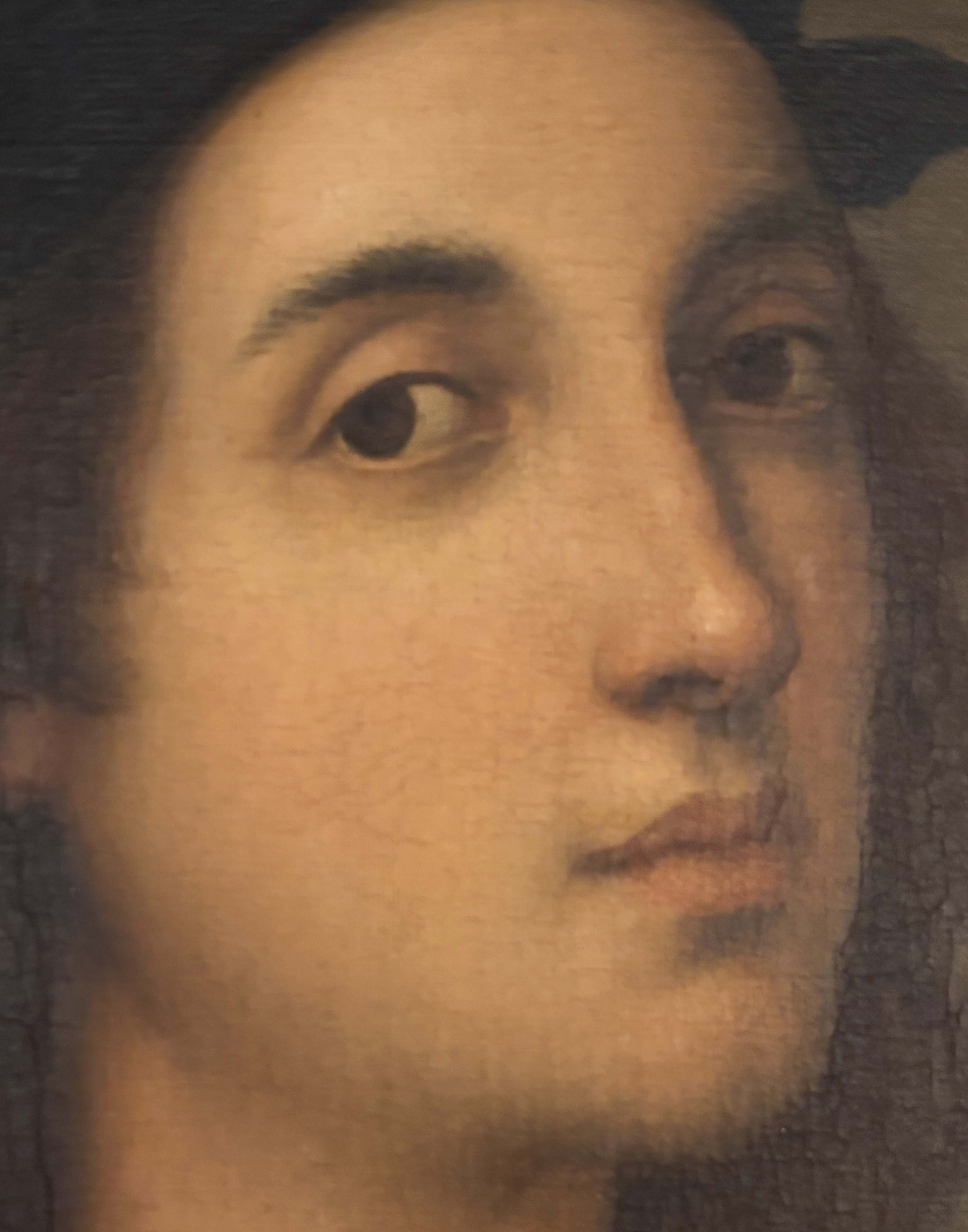 unknown, after Raffaello Sanzio da Urbino, "Self Portrait (copy)", detail.