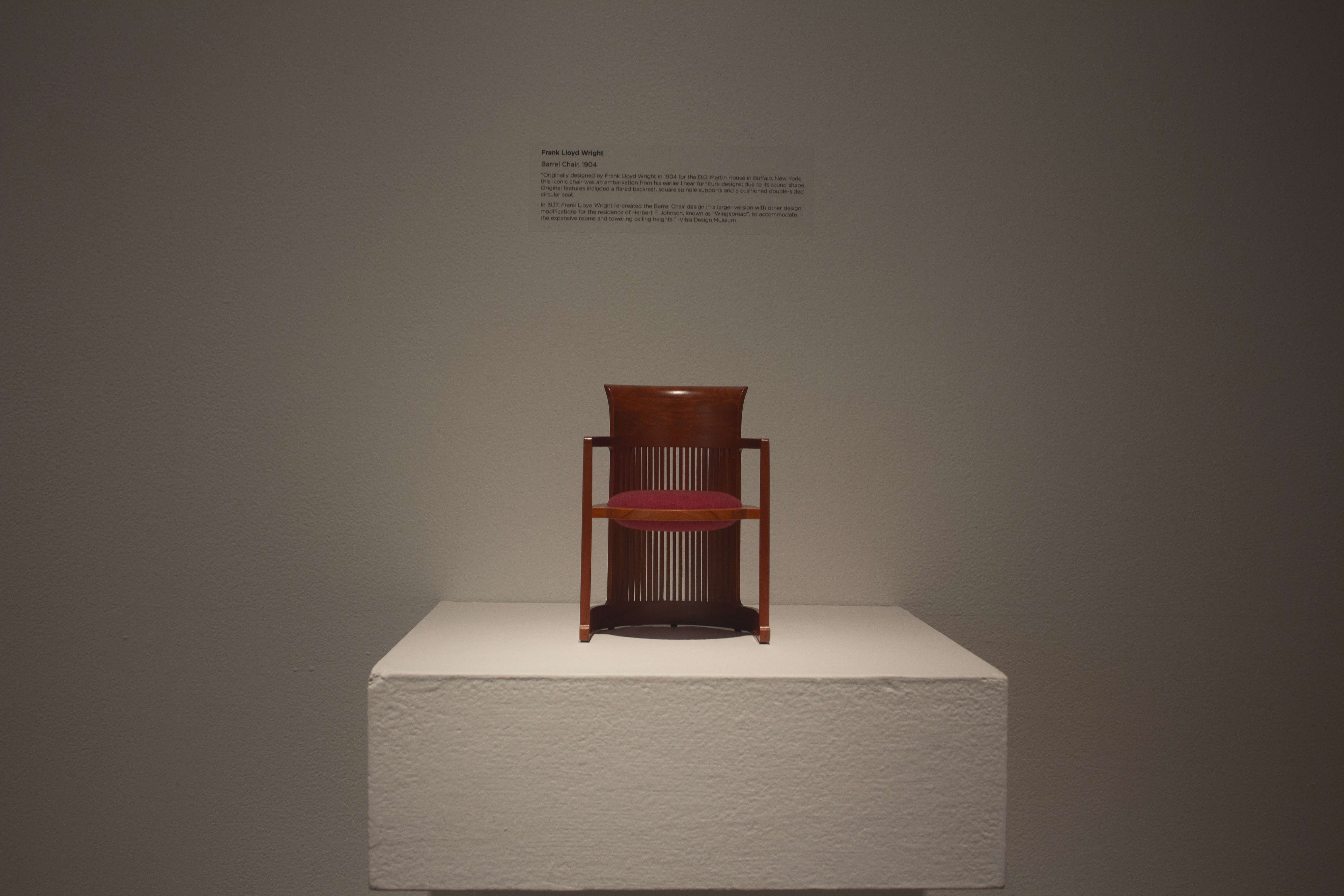 Frank Lloyd Wright  Barrel Chair, Virta Design Museum Miniture Chairs,  DAAP Library Collection, Meyers Gallery, DAAP Galleries