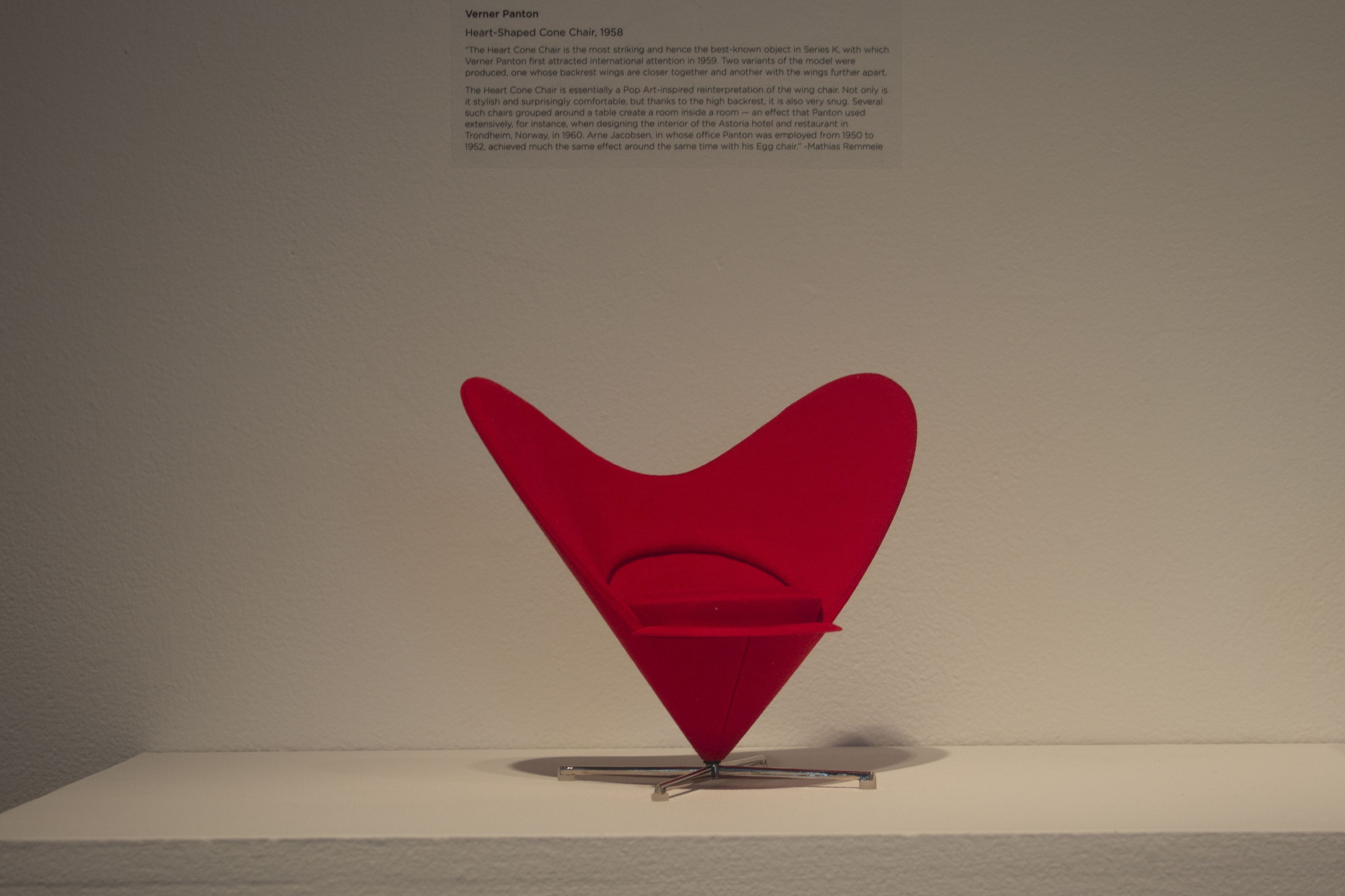 Verner Panton's Heart-Shaped Cone Chair, Virta Design Museum Miniture Chairs,  DAAP Library Collection, Meyers Gallery, DAAP Galleries