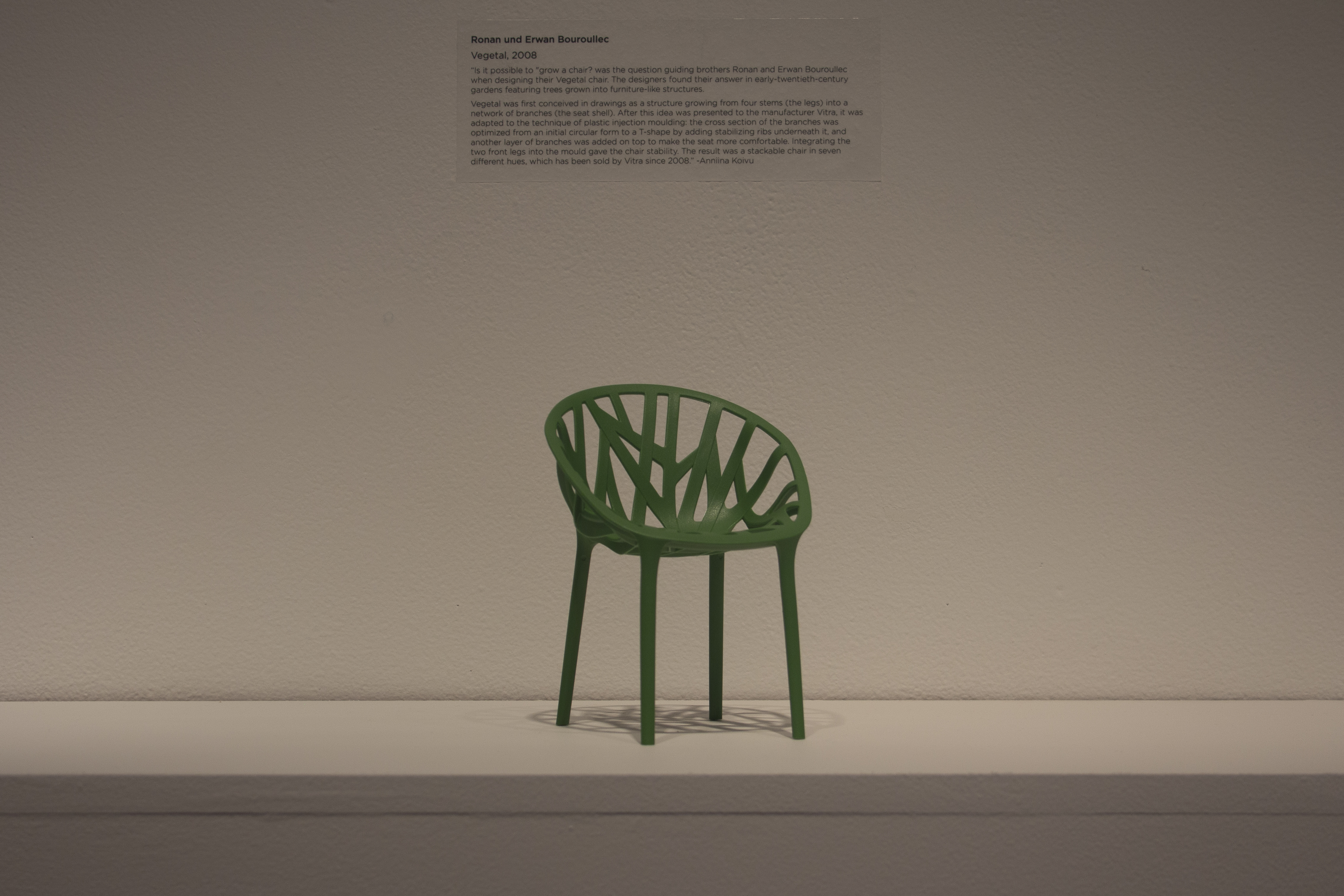 Ronan and Erwan Bouroullec's Vegetal, Virta Design Museum Miniture Chairs,  DAAP Library Collection, Meyers Gallery, DAAP Galleries