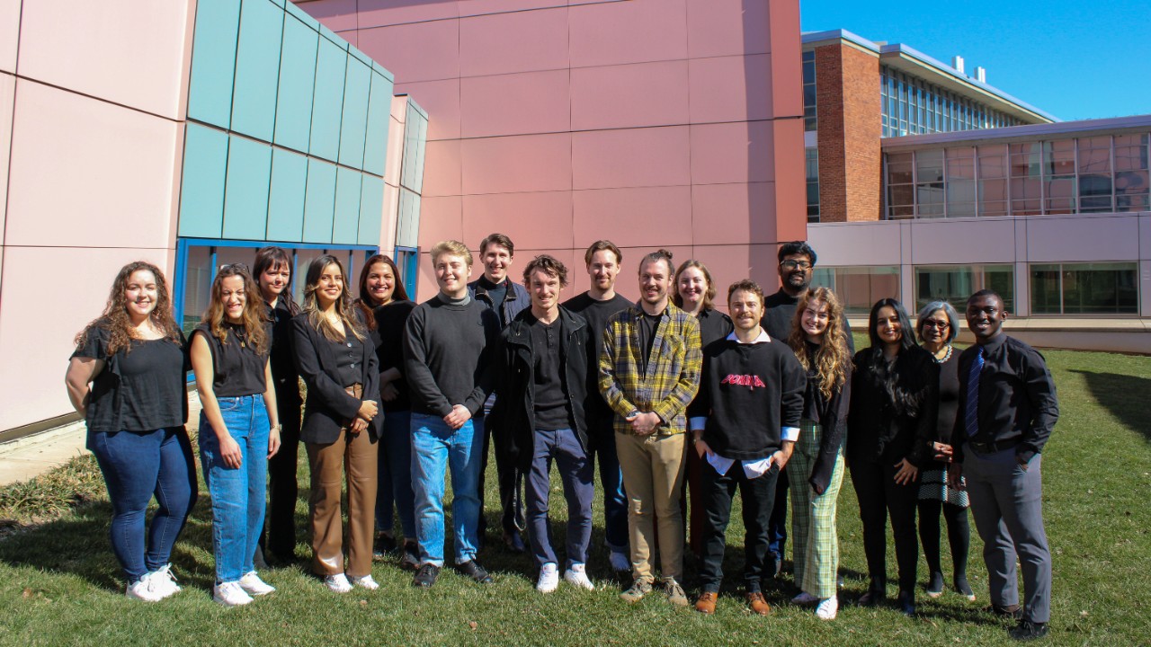 Group photo of MCP Class of 2024 outside of DAAP sixth floor.